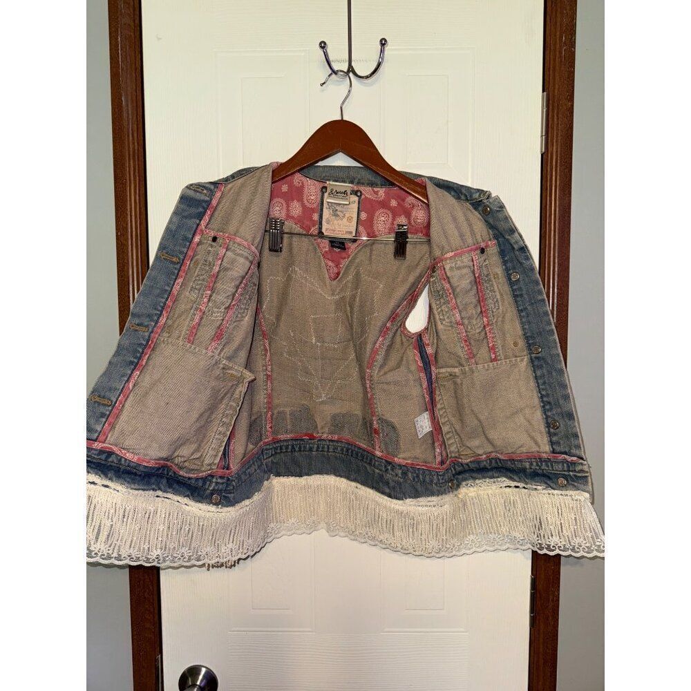 Shane Jeans Denim Embellished Vest Size Small‎ - Picture 11 of 16